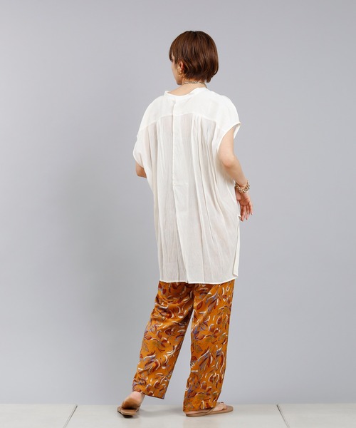 DouDou(ドゥドゥ)の「バックデザインフレンチシャツ(シャツ/ブラウス・レディース・ブラック/オフホワイト/パープル・FREE)」の8枚目の写真