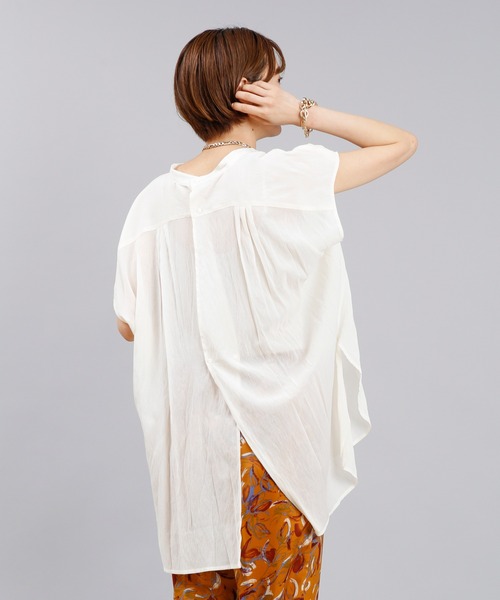 DouDou(ドゥドゥ)の「バックデザインフレンチシャツ(シャツ/ブラウス・レディース・ブラック/オフホワイト/パープル・FREE)」の11枚目の写真