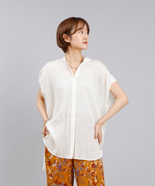 DouDou(ドゥドゥ)の「バックデザインフレンチシャツ(シャツ/ブラウス・レディース・ブラック/オフホワイト/パープル・FREE)」の12枚目の写真