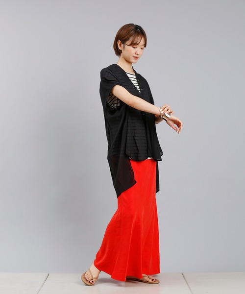 DouDou(ドゥドゥ)の「バックデザインフレンチシャツ(シャツ/ブラウス・レディース・ブラック/オフホワイト/パープル・FREE)」の14枚目の写真