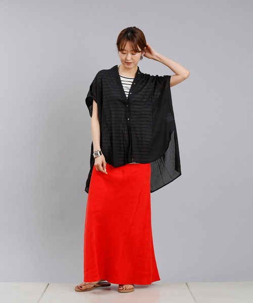 DouDou(ドゥドゥ)の「バックデザインフレンチシャツ(シャツ/ブラウス・レディース・ブラック/オフホワイト/パープル・FREE)」の15枚目の写真