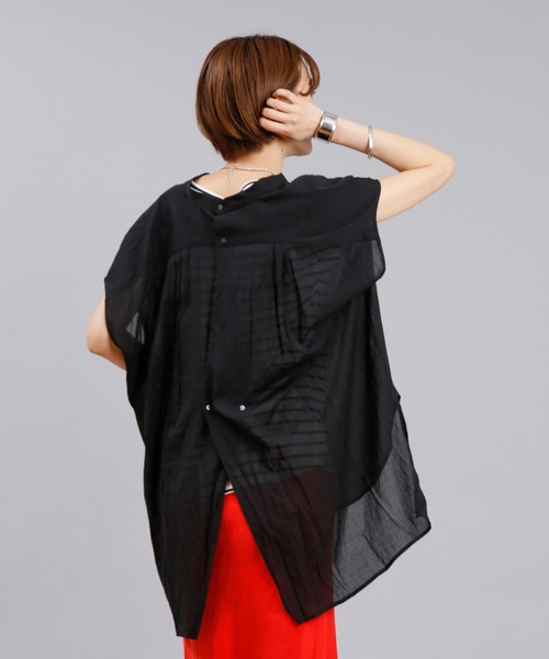 DouDou(ドゥドゥ)の「バックデザインフレンチシャツ(シャツ/ブラウス・レディース・ブラック/オフホワイト/パープル・FREE)」の17枚目の写真