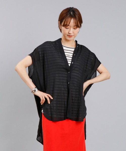 DouDou(ドゥドゥ)の「バックデザインフレンチシャツ(シャツ/ブラウス・レディース・ブラック/オフホワイト/パープル・FREE)」の20枚目の写真