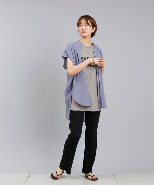 DouDou(ドゥドゥ)の「バックデザインフレンチシャツ(シャツ/ブラウス・レディース・ブラック/オフホワイト/パープル・FREE)」の21枚目の写真