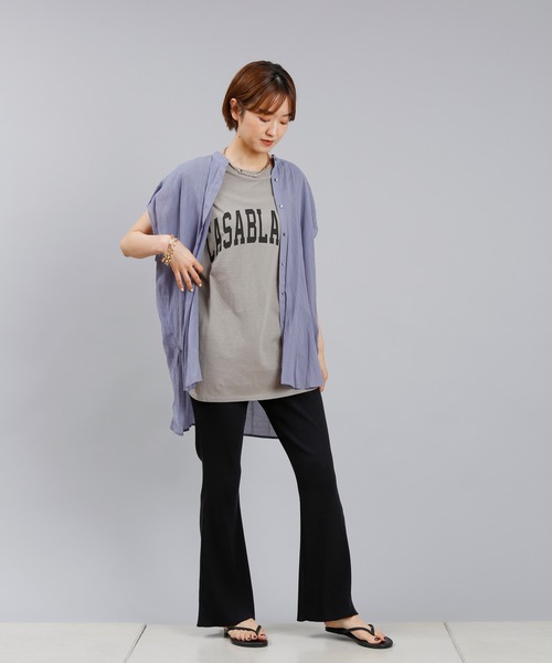 DouDou(ドゥドゥ)の「バックデザインフレンチシャツ(シャツ/ブラウス・レディース・ブラック/オフホワイト/パープル・FREE)」の22枚目の写真