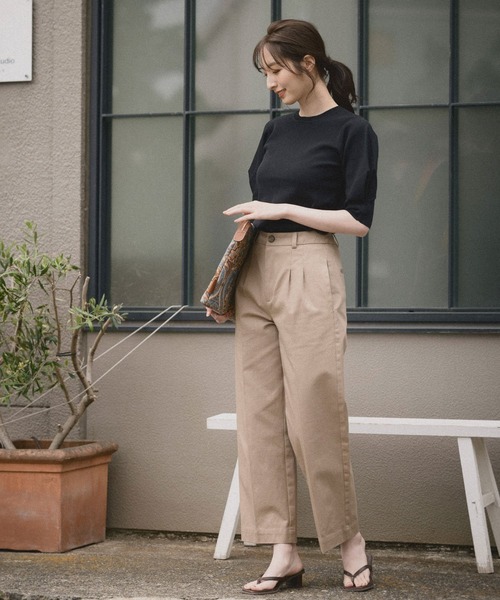 Andemiu（アンデミュウ）の「ソデタックニット954791（ニット/セーター・レディース・オフホワイト/モカ/ブラック/カーキ・FREE）」の8枚目の写真