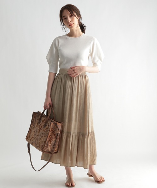 Andemiu（アンデミュウ）の「ソデタックニット954791（ニット/セーター・レディース・オフホワイト/モカ/ブラック/カーキ・FREE）」の21枚目の写真