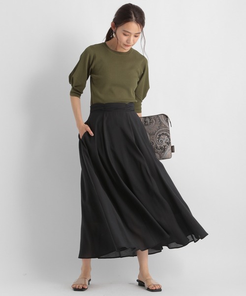 Andemiu（アンデミュウ）の「ソデタックニット954791（ニット/セーター・レディース・オフホワイト/モカ/ブラック/カーキ・FREE）」の15枚目の写真