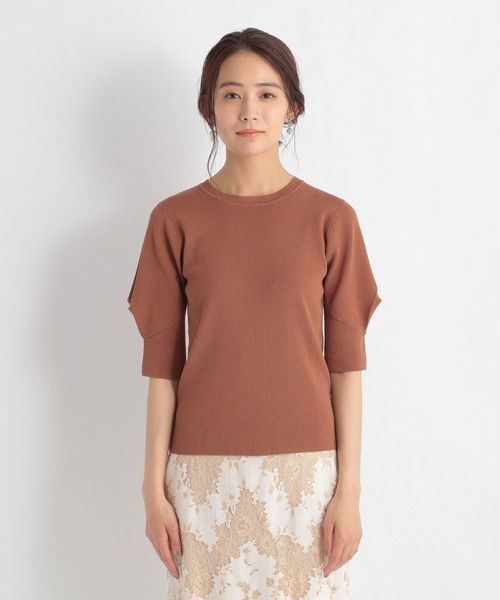 Andemiu（アンデミュウ）の「ソデタックニット954791（ニット/セーター・レディース・オフホワイト/モカ/ブラック/カーキ・FREE）」の12枚目の写真