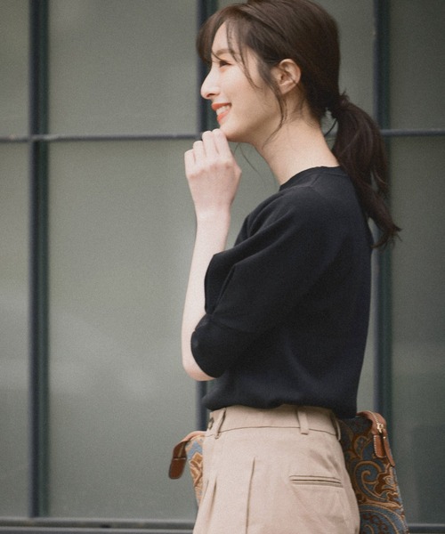 Andemiu（アンデミュウ）の「ソデタックニット954791（ニット/セーター・レディース・オフホワイト/モカ/ブラック/カーキ・FREE）」の20枚目の写真