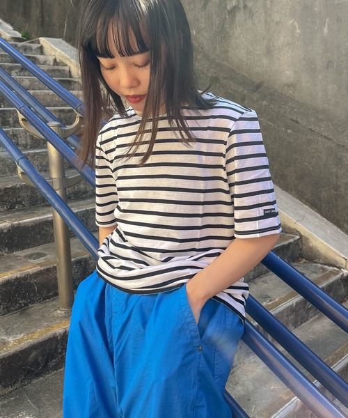 SAINT JAMES(セントジェームス)の「【 SAINT JAMES / セントジェームス 】LEVANT MODERN レヴェンドモダン ボートネック Tシャツ 半袖 9863(Tシャツ/カットソー・メンズ・ブルー系その他/ホワイト系その他3/ホワイト系その他2/ホワイト系その他/ブルー系その他2・MEDIUM/X-SMALL/SMALL/LARGE/X-LARGE)」の3枚目の写真