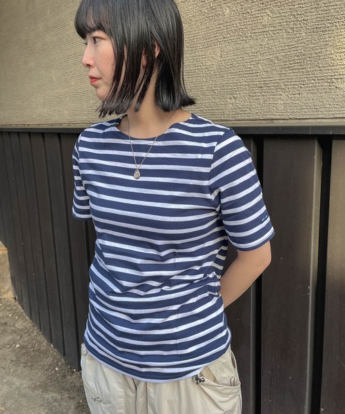 SAINT JAMES(セントジェームス)の「【 SAINT JAMES / セントジェームス 】LEVANT MODERN レヴェンドモダン ボートネック Tシャツ 半袖 9863(Tシャツ/カットソー・メンズ・ブルー系その他/ホワイト系その他3/ホワイト系その他2/ホワイト系その他/ブルー系その他2・MEDIUM/X-SMALL/SMALL/LARGE/X-LARGE)」の9枚目の写真