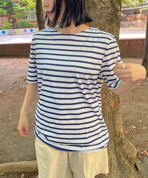 SAINT JAMES(セントジェームス)の「【 SAINT JAMES / セントジェームス 】LEVANT MODERN レヴェンドモダン ボートネック Tシャツ 半袖 9863(Tシャツ/カットソー・メンズ・ブルー系その他/ホワイト系その他3/ホワイト系その他2/ホワイト系その他/ブルー系その他2・MEDIUM/X-SMALL/SMALL/LARGE/X-LARGE)」の21枚目の写真