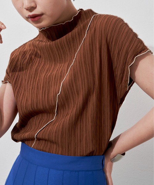 Aunt Marie's（アントマリーズ）の「楊柳メロウフレンチスリーブトップス（シャツ/ブラウス・レディース・ブラック/ベージュ/ブラウン/アイボリー・FREE）」の2枚目の写真