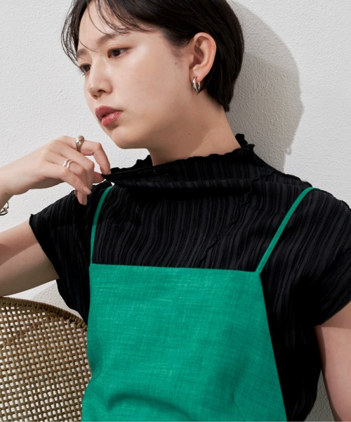 Aunt Marie's（アントマリーズ）の「楊柳メロウフレンチスリーブトップス（シャツ/ブラウス・レディース・ブラック/ベージュ/ブラウン/アイボリー・FREE）」の13枚目の写真