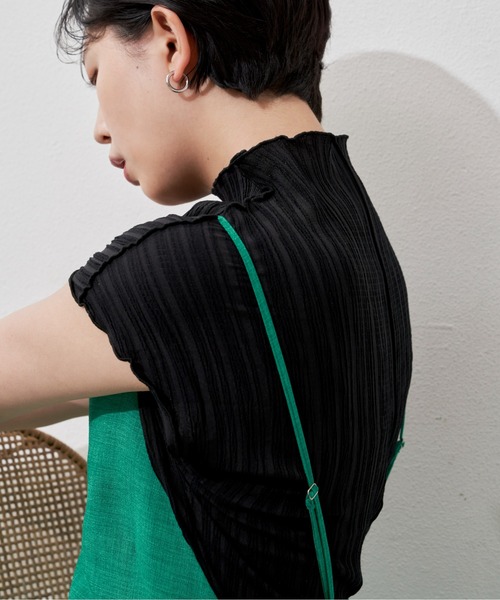 Aunt Marie's（アントマリーズ）の「楊柳メロウフレンチスリーブトップス（シャツ/ブラウス・レディース・ブラック/ベージュ/ブラウン/アイボリー・FREE）」の14枚目の写真