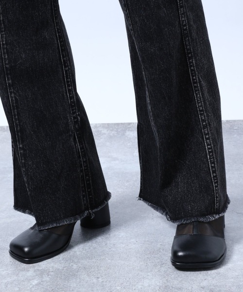 HARE（ハレ）の「ブリーチフレアデニムパンツ(HARE)（デニムパンツ・レディース・ブラック/レッド・S/M）」の9枚目の写真