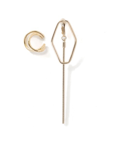 Re:EDIT（リエディ）の「ヘキサゴンモチーフイヤリング×イヤーカフスSET（イヤリング・レディース・シルバー/ゴールド・FREE）」の4枚目の写真