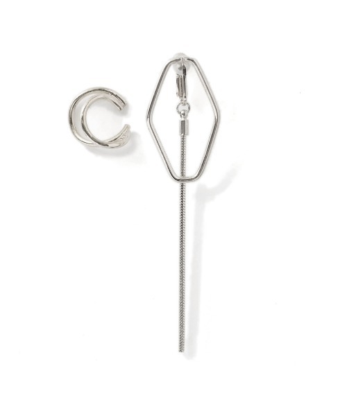 Re:EDIT（リエディ）の「ヘキサゴンモチーフイヤリング×イヤーカフスSET（イヤリング・レディース・シルバー/ゴールド・FREE）」の6枚目の写真