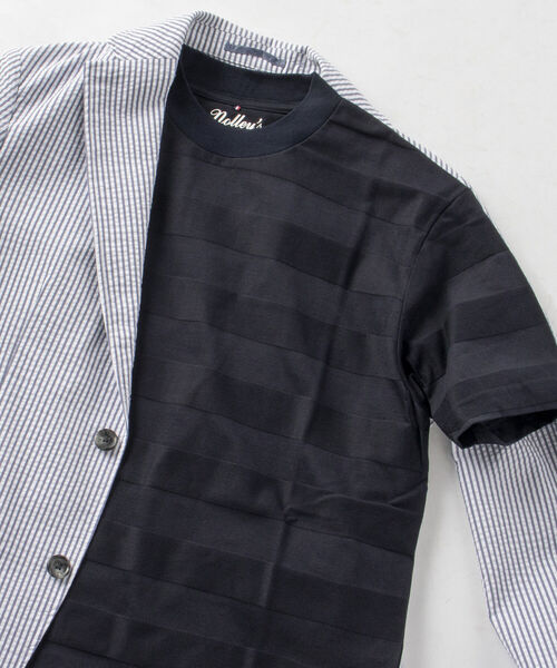 NOLLEY'S goodman（ノーリーズグッドマン）の「リンクスドレス Tシャツ（※ジャケットインナー専用Tシャツ ジャケT）（Tシャツ/カットソー・メンズ・ホワイト/ブラック/ネイビー・SMALL/MEDIUM/LARGE/X-LARGE）」の5枚目の写真