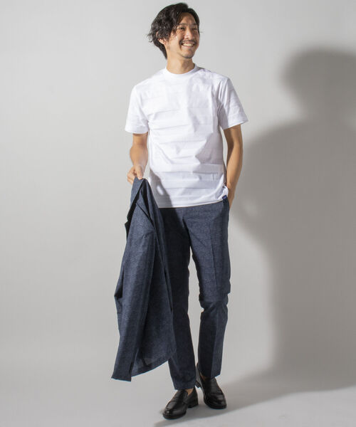 NOLLEY'S goodman（ノーリーズグッドマン）の「リンクスドレス Tシャツ（※ジャケットインナー専用Tシャツ ジャケT）（Tシャツ/カットソー・メンズ・ホワイト/ブラック/ネイビー・SMALL/MEDIUM/LARGE/X-LARGE）」の7枚目の写真