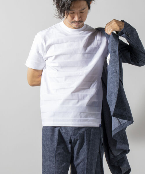 NOLLEY'S goodman（ノーリーズグッドマン）の「リンクスドレス Tシャツ（※ジャケットインナー専用Tシャツ ジャケT）（Tシャツ/カットソー・メンズ・ホワイト/ブラック/ネイビー・SMALL/MEDIUM/LARGE/X-LARGE）」の10枚目の写真