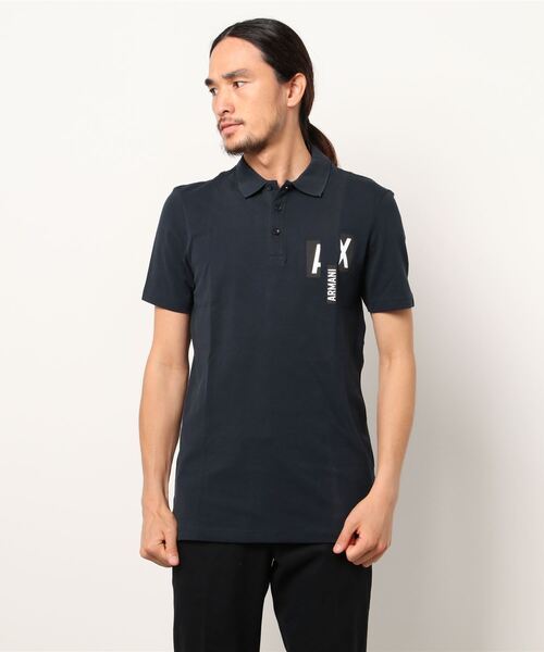 Armani Exchange ポロシャツ 黒 アルマーニエクスチェンジ A|X ARMANI 
