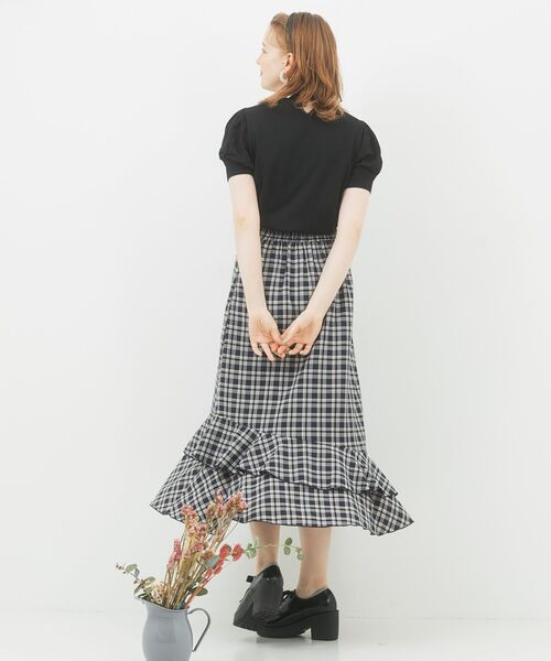 MAJESTIC LEGON（マジェスティックレゴン）の「チェックダブルフレアスカート（スカート・レディース・ベージュ系その他2/ブラウン系その他2/ブルー系その他4・SMALL/MEDIUM）」の4枚目の写真