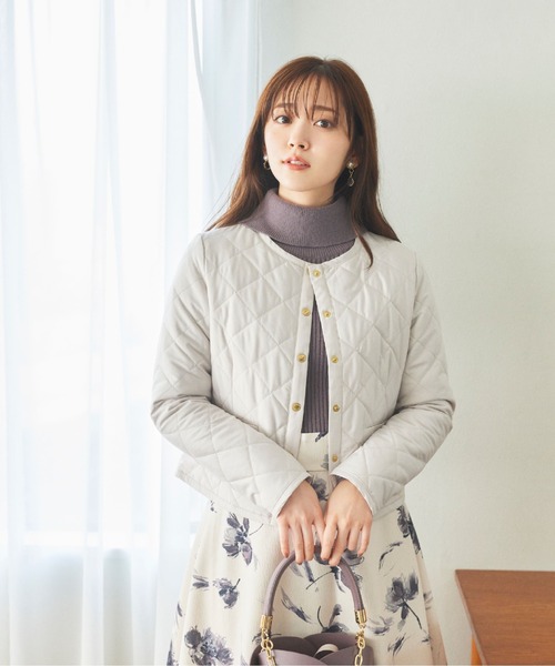 PROPORTION BODY DRESSING（プロポーションボディドレッシング）の「【美人百花11月号 掲載商品】２Ｗａｙ　キルティングタフタジャケット / 1211255002（ブルゾン・レディース・ブラック/オフホワイト/ライトピンク・SMALL/MEDIUM）」の2枚目の写真