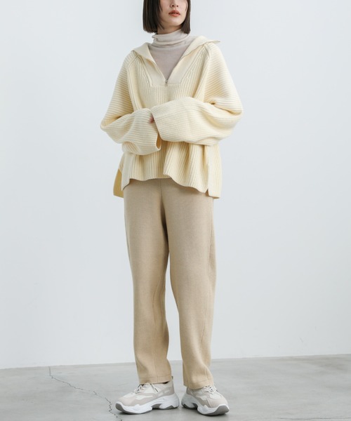 select MOCA（セレクトモカ）の「ハーフジップニットトップス（ニット/セーター・レディース・ブラック/ピンク/アイボリー/バーガンディー・FREE）」の21枚目の写真