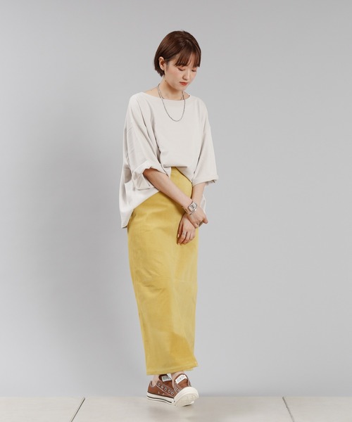 DouDou（ドゥドゥ）の「7分袖ショート丈スウェット（Tシャツ/カットソー・レディース・ブラック/ブラウン/グレイッシュベージュ・FREE）」の5枚目の写真