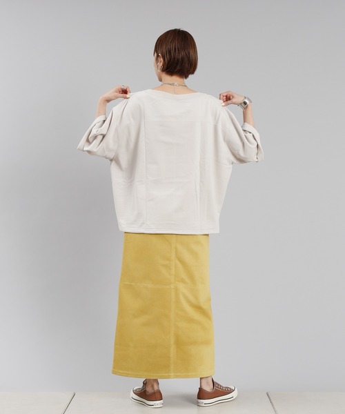 DouDou（ドゥドゥ）の「7分袖ショート丈スウェット（Tシャツ/カットソー・レディース・ブラック/ブラウン/グレイッシュベージュ・FREE）」の6枚目の写真