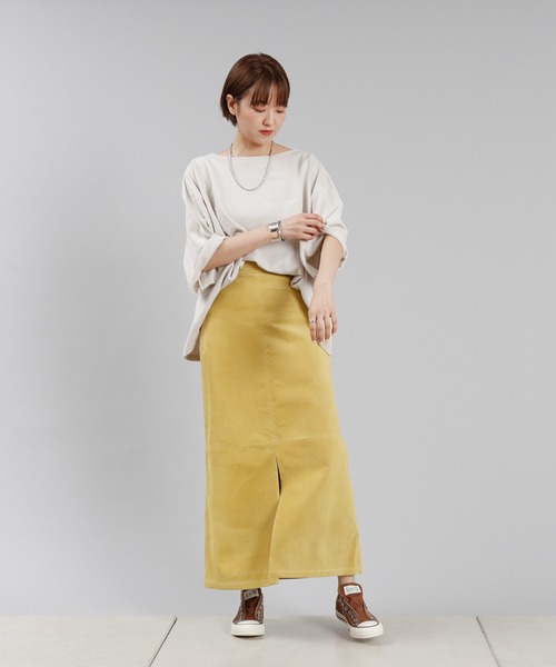 DouDou（ドゥドゥ）の「7分袖ショート丈スウェット（Tシャツ/カットソー・レディース・ブラック/ブラウン/グレイッシュベージュ・FREE）」の7枚目の写真