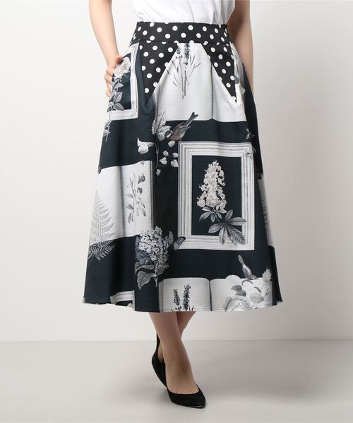 Cepica（セピカ）の「フラワープリント切替フレアスカート（スカート・レディース・ブラウン/ブラック・ONE SIZE）」の10枚目の写真