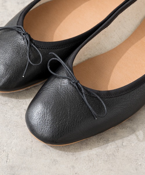 SHENERY（シーナリー）の「COWバレエシューズ（バレエシューズ・レディース・ブラック/ピンク・38/36/37）」の4枚目の写真