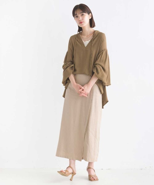 OMNES Supremo(オムネス スプレモ)の「梨地 前後2way袖ボリュームブラウス(シャツ/ブラウス・レディース・ホワイト/ブラック/モカ・FREE)」の17枚目の写真