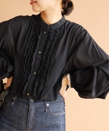 IENA | コットンレーヨンボイルフリル長袖ブラウス◆(シャツ/ブラウス)