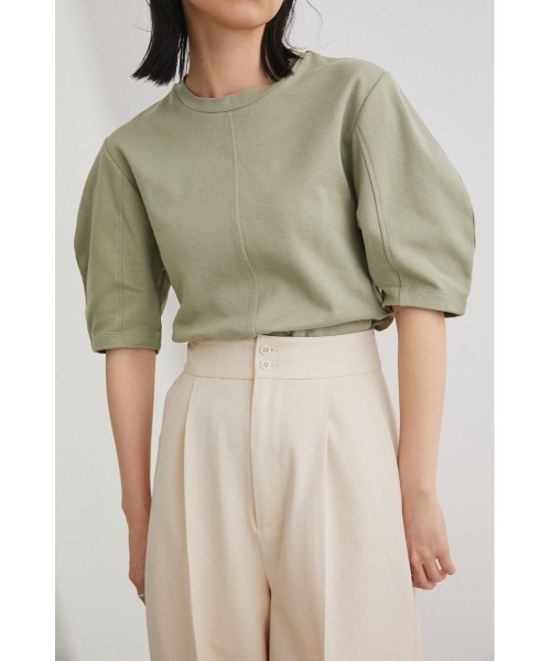 STYLEMIXER（スタイルミキサー）の「ｺｸｰﾝｽﾘｰﾌﾞTｼｬﾂ（Tシャツ/カットソー・レディース・ライトグリーン/ベージュ/ブラック/ホワイト・FREE）」の4枚目の写真