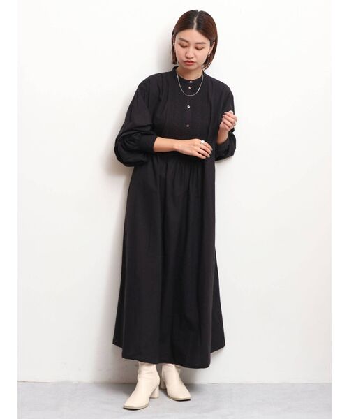 Ungrid（アングリッド）の「コード刺繍コットンワンピース（ワンピース・レディース・ブラック/オフホワイト・FREE）」の9枚目の写真