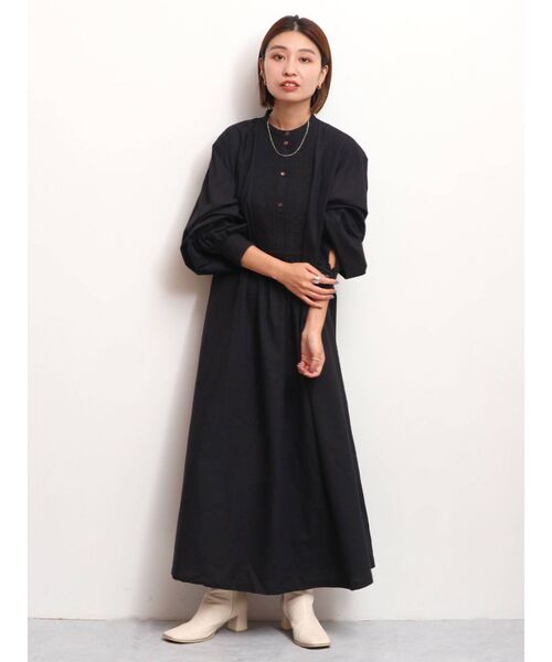 Ungrid（アングリッド）の「コード刺繍コットンワンピース（ワンピース・レディース・ブラック/オフホワイト・FREE）」の4枚目の写真