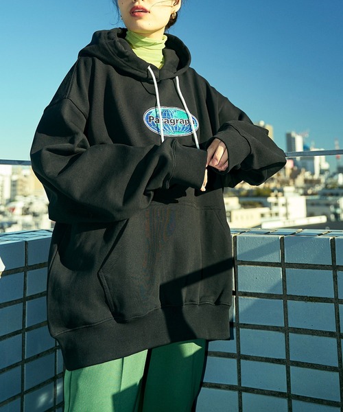 Paragraph（パラグラフ）の「【Paragraph/パラグラフ】 アースロゴプルオーバーフーディー/ユニセックス（パーカー・メンズ・ブラック/グレー/杢グレー/グリーン・ﾌﾘ-）」の16枚目の写真