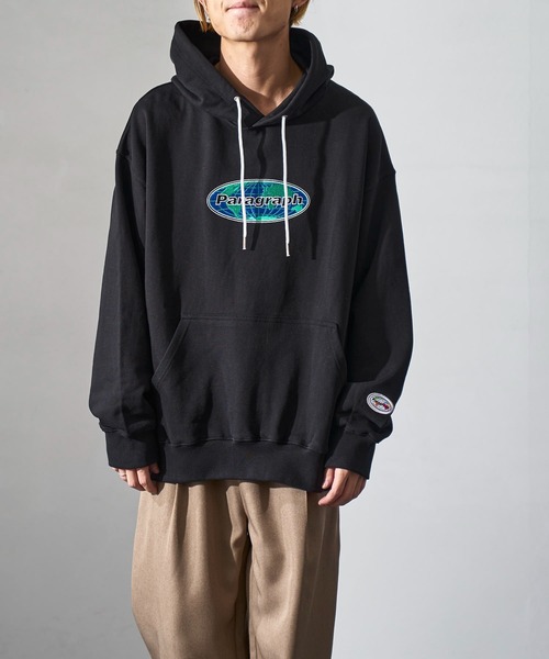 Paragraph（パラグラフ）の「【Paragraph/パラグラフ】 アースロゴプルオーバーフーディー/ユニセックス（パーカー・メンズ・ブラック/グレー/杢グレー/グリーン・ﾌﾘ-）」の5枚目の写真