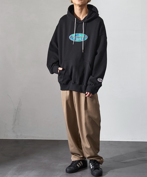 Paragraph（パラグラフ）の「【Paragraph/パラグラフ】 アースロゴプルオーバーフーディー/ユニセックス（パーカー・メンズ・ブラック/グレー/杢グレー/グリーン・ﾌﾘ-）」の6枚目の写真