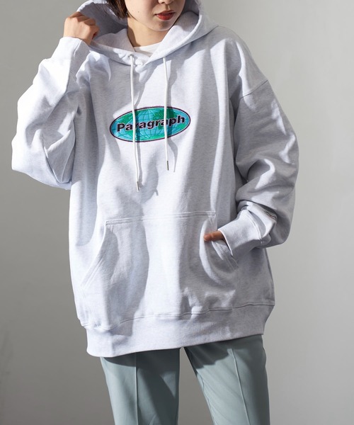 Paragraph（パラグラフ）の「【Paragraph/パラグラフ】 アースロゴプルオーバーフーディー/ユニセックス（パーカー・メンズ・ブラック/グレー/杢グレー/グリーン・ﾌﾘ-）」の9枚目の写真