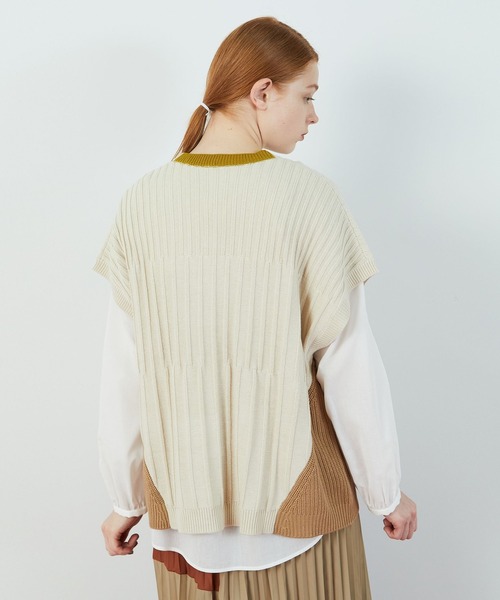 FRAPBOIS（フラボア）の「サイドベスト（ベスト・レディース・ブルー/オフホワイト・1/2）」の11枚目の写真