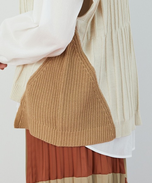 FRAPBOIS（フラボア）の「サイドベスト（ベスト・レディース・ブルー/オフホワイト・1/2）」の3枚目の写真