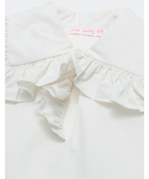 Little sunny bite（リトルサニーバイト）の「Frill mini dress（シャツワンピース・レディース・ホワイト/ブラック・FREE）」の4枚目の写真