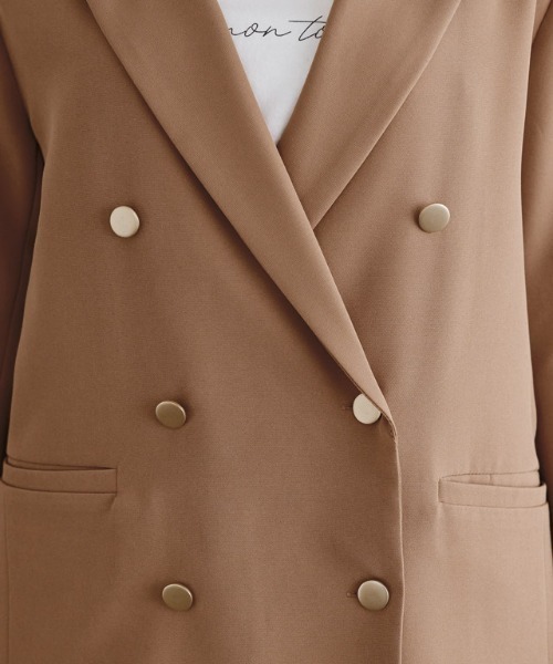Pierrot（ピエロ）の「ゴールドボタンダブルジャケット（テーラードジャケット・レディース・ネイビー/キャメル・M/L）」の21枚目の写真