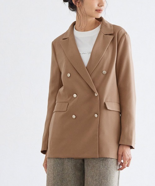 Pierrot（ピエロ）の「ゴールドボタンダブルジャケット（テーラードジャケット・レディース・ネイビー/キャメル・M/L）」の10枚目の写真