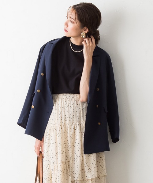 Pierrot（ピエロ）の「ゴールドボタンダブルジャケット（テーラードジャケット・レディース・ネイビー/キャメル・M/L）」の12枚目の写真
